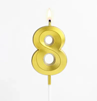 Golden number 8 candle